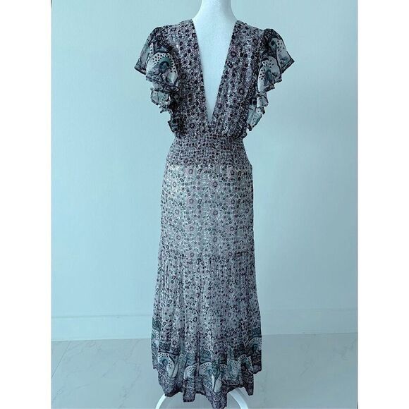 Free People Collab Silva Sequin Jen’s Pirate
Floral Maxi Dress Ruffle Sleeves - Picture 11 of 14